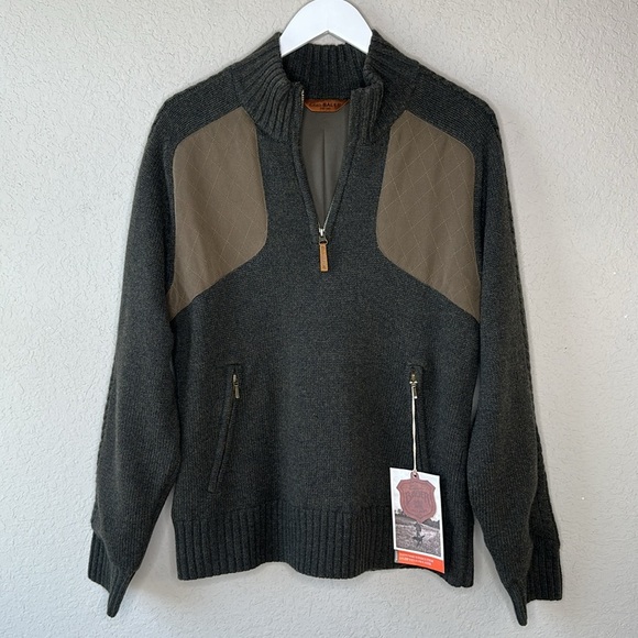 NWT Eddie Bauer Toppenish Windcutter 1/4 Zip Field Merino Wool Sweater Size L - Picture 2 of 15